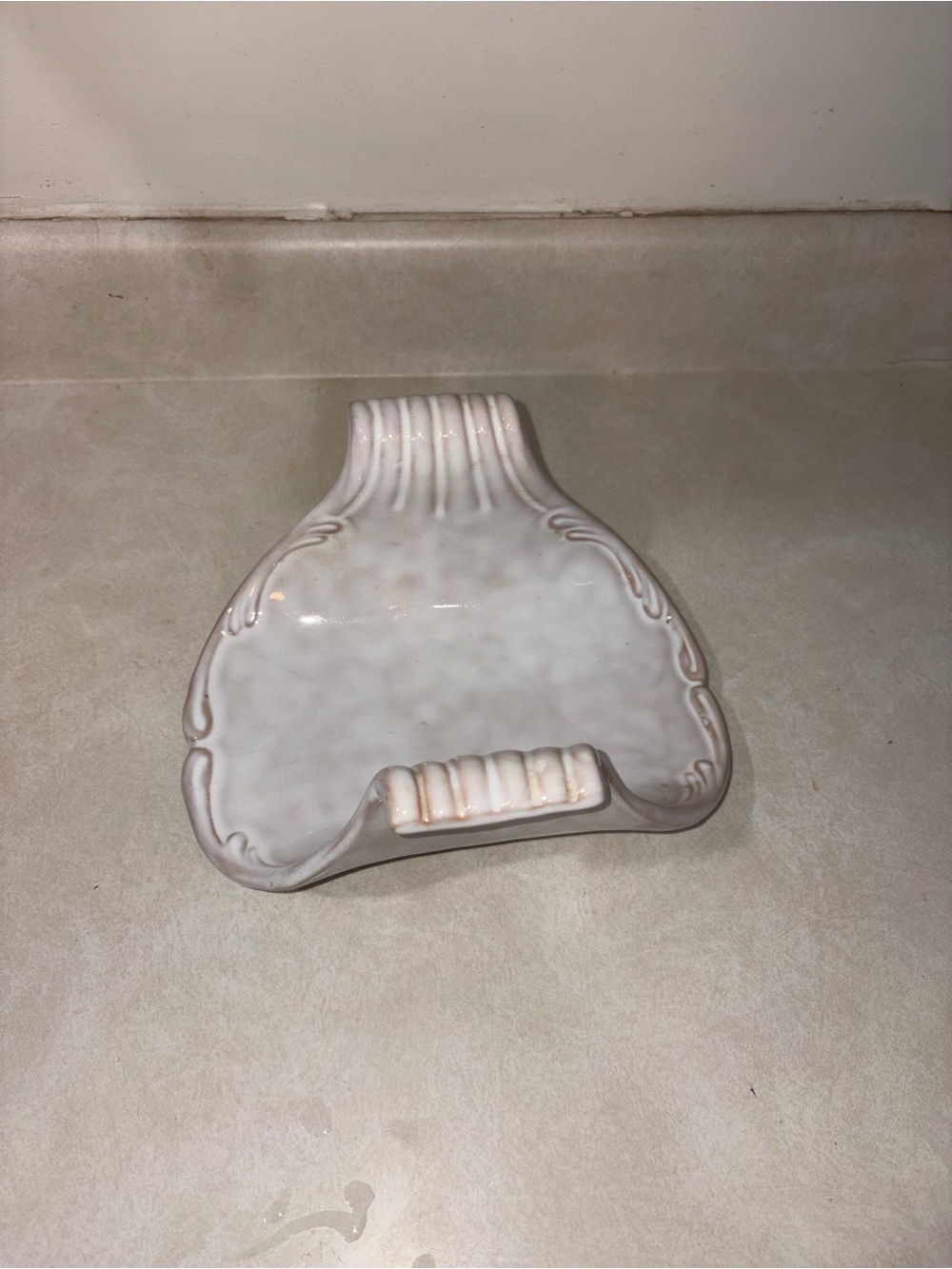 Vintage P.V. Italy Ceramic Footed Serving Dish White Italian Pottery